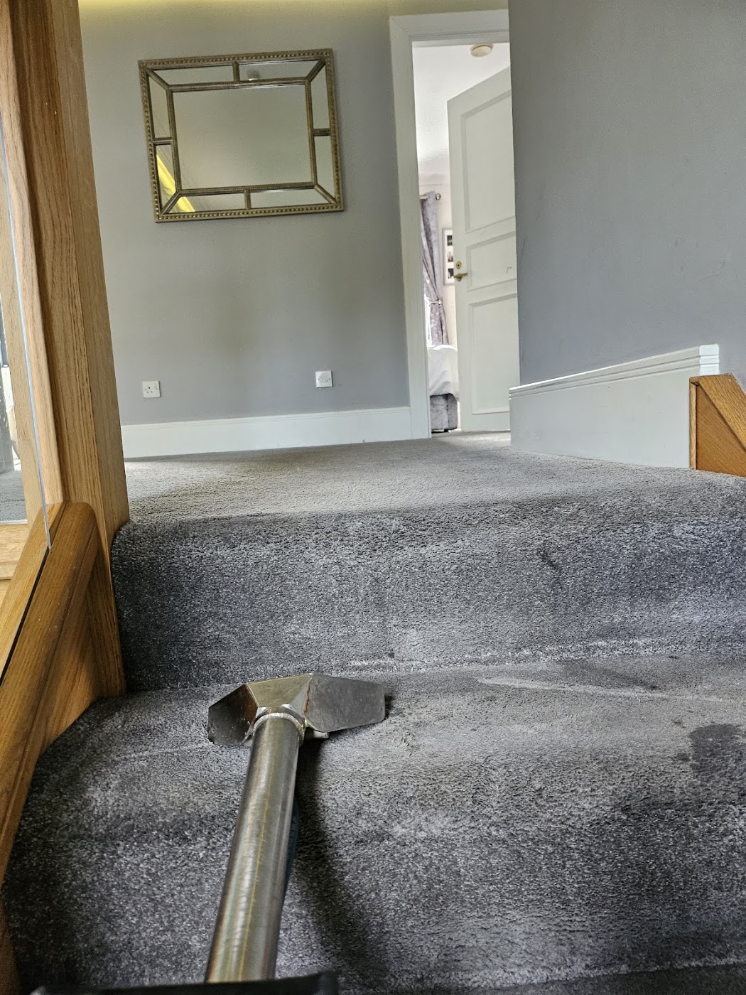 Cleanways carpet cleaning on a home landing